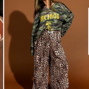 Dressed in LALA Leopard Print Wide-Leg Pants!